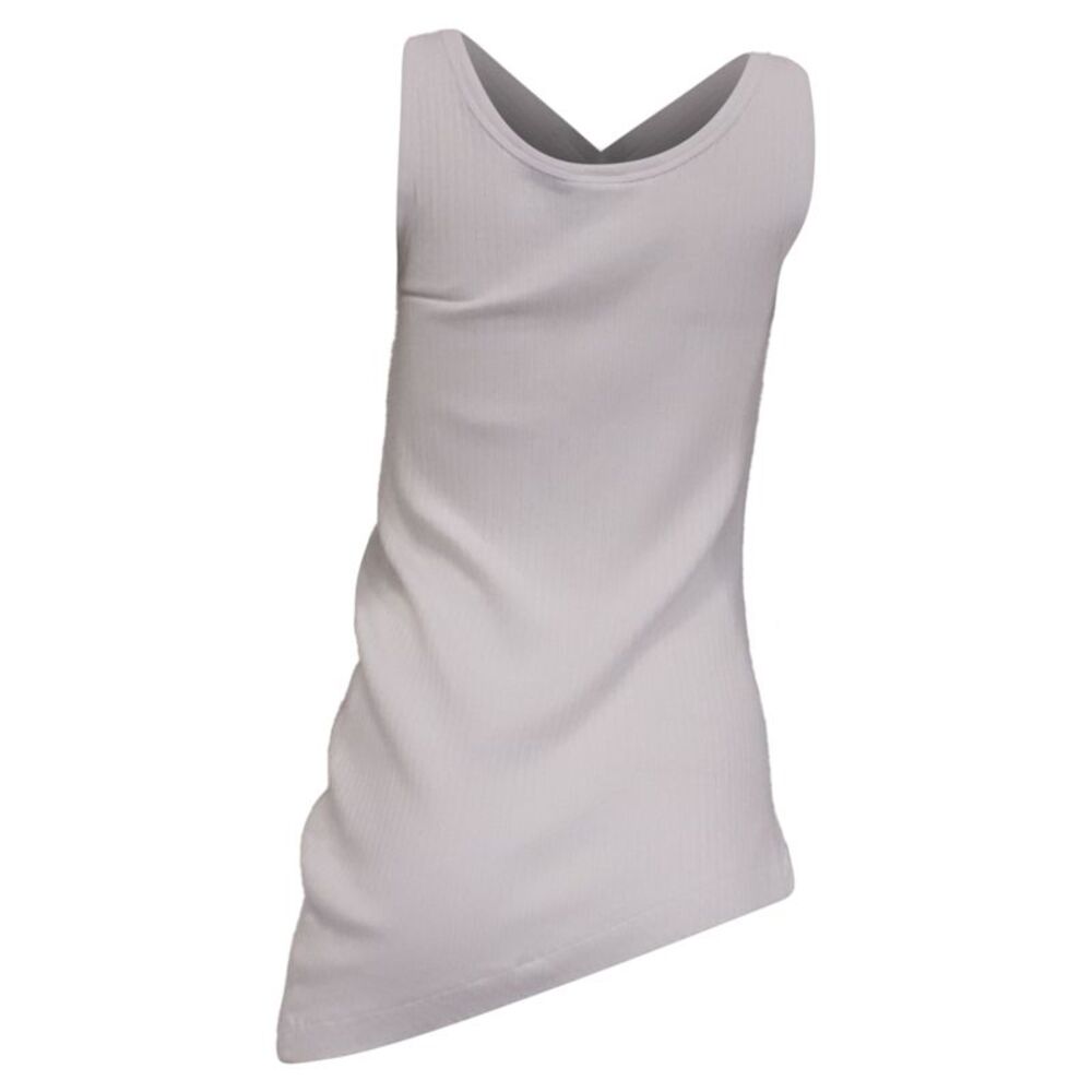 Dries Van Noten Ribbed Tank Top in White Cotton
